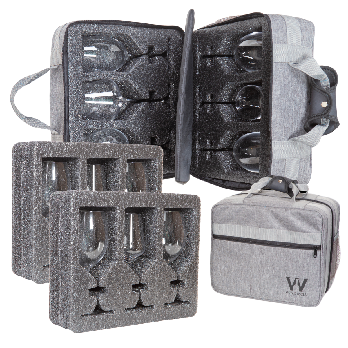 Mala Com Espuma Protetora EZ Trip Para Garrafas e/ou Taças