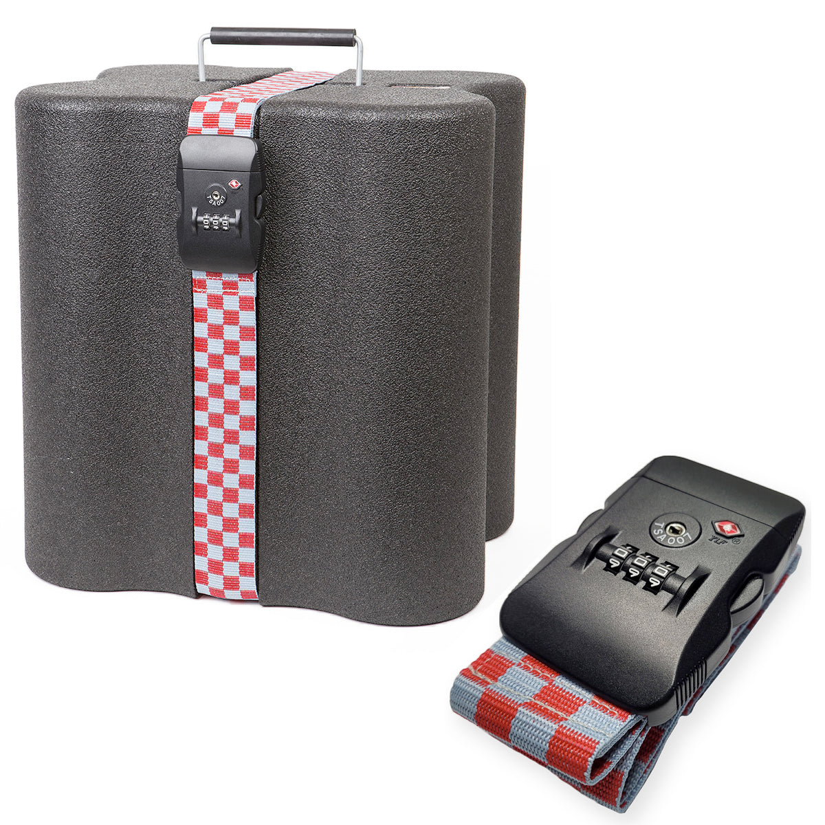 Transbottle Premium Case Para 6 Garrafas + Cadeado Safe Belt Vermelho